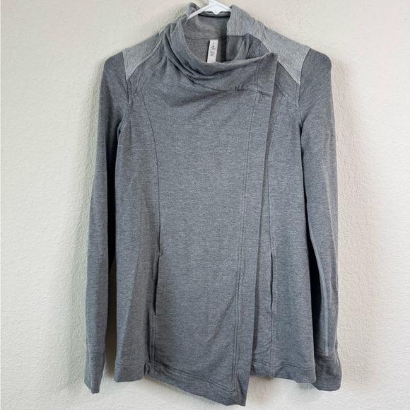 Lululemon Coast Wrap Women’s 2 Wrap Jacket French Terry Gray Athleisure Outdoor - Picture 4 of 10
